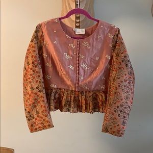 Unique Rose Pink,Gold Indian/Boho Lehenga Blouse